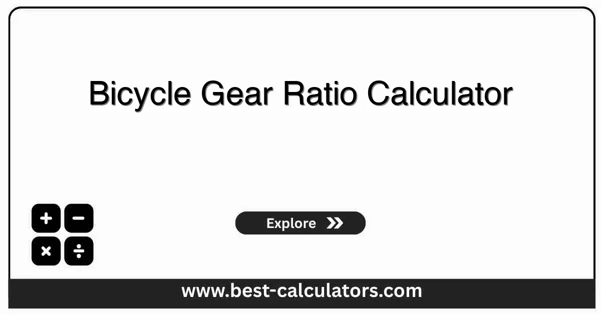 Bicycle Gear Ratio Calculator - Free online tool to calculate bicycle gear ratios, gear inches, meters of development, and speed at different cadences for optimal bike setup and training